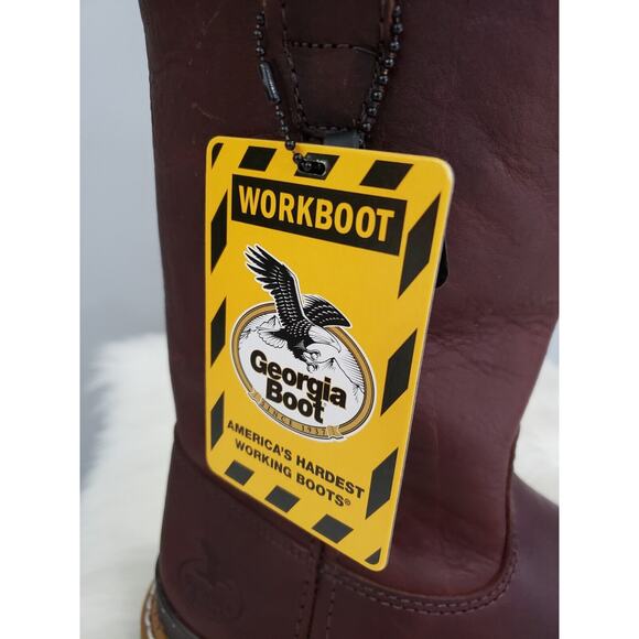 NEW SIZE 9 WIDE Georgia Giant Steel‎ Toe Wellington Work Boots G4374 - Picture 3 of 10